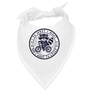 Waschbär Design für Freigeister mit Fahrradhumor - Bandana - Weiß - Vorne