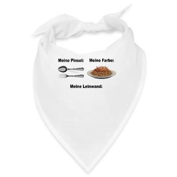 Spaghetti Bolognese Pinsel Farbe Leinwand Pasta - Bandana - Weiß - Vorne