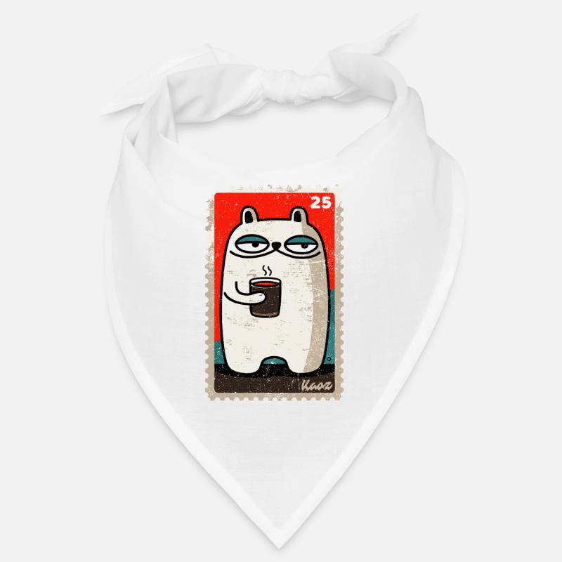 Coffee cat as a comic stamp Bandana