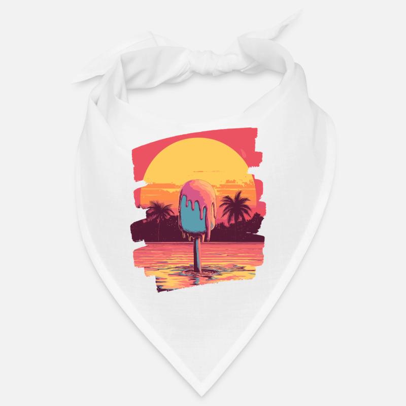 Eis und Eiscreme Kugel Sommer Sonnenuntergang Bandana