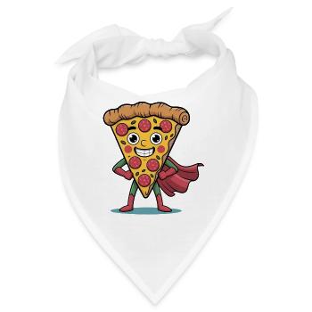 Witziges Pizza Cartoon Pizzastück Design - Bandana - Weiß - Vorne