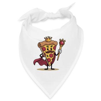 Witziges Pizza Cartoon Pizzastück Design - Bandana - Weiß - Vorne