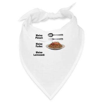 Spaghetti Bolognese Pinsel Farbe Leinwand Pasta - Bandana - Weiß - Vorne