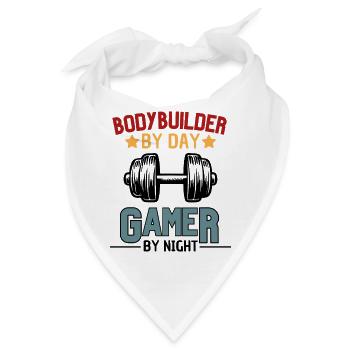 Lustiger Gamer Bodybuilder Spruch - Bandana - Weiß - Vorne
