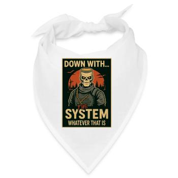 Skelett gegen das System – düster & ironisch - Bandana - Weiß - Vorne