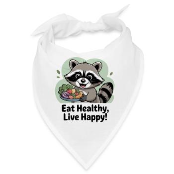 GESUND ESSEN, GLÜCKLICH LEBEN - Bandana - Weiß - Vorne