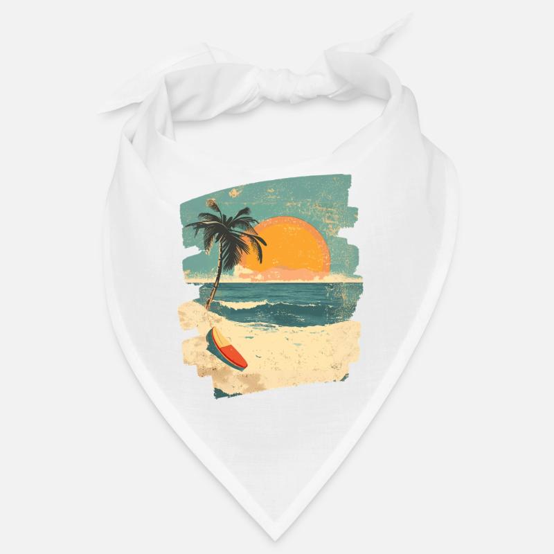 Beach Palm Trees Sunset Summer Bandana