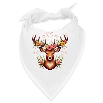 Trachtenshirt Damen Hirsch T-Shirt Dirndl Tracht - Bandana - Weiß - Vorne