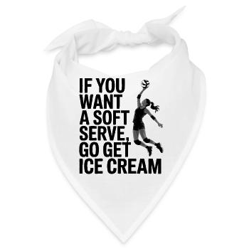 Soft-Serve? Dann ab zum Eis – Volleyball - Bandana - Weiß - Vorne