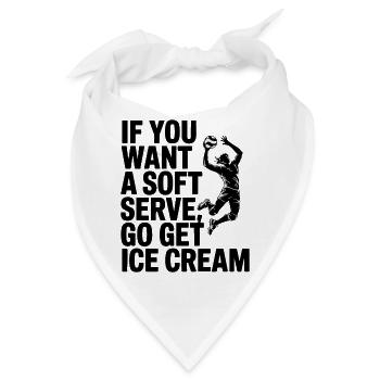 Soft-Serve? Dann ab zum Eis – Volleyball - Bandana - Weiß - Vorne