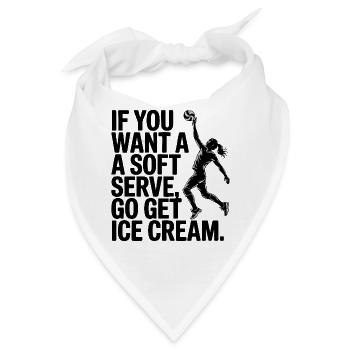 Soft-Serve? Dann ab zum Eis – Volleyball - Bandana - Weiß - Vorne