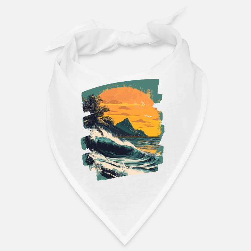 Beach Palm Trees Sunset Summer Bandana