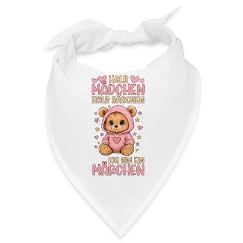Halb Mädchen Halb Bärchen Märchen Bär Geschenk - Bandana - Weiß - Vorne
