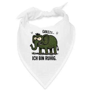 Wütender Elefant – Ich bin ruhig. - Bandana - Weiß - Vorne