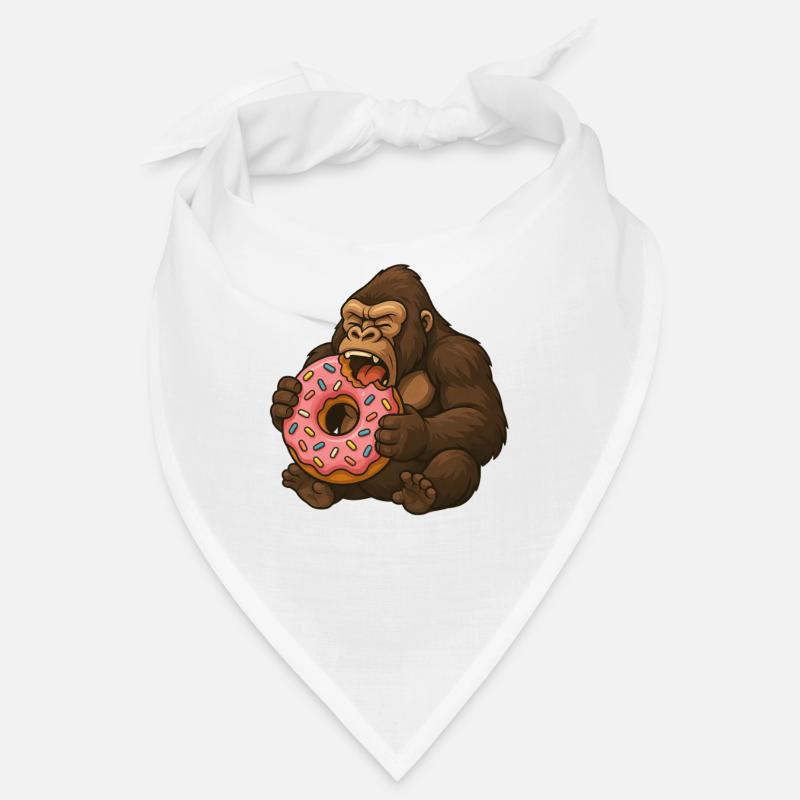 Mignon Gorille Donut Dessin Animé Nourriture Grignotage Bandana