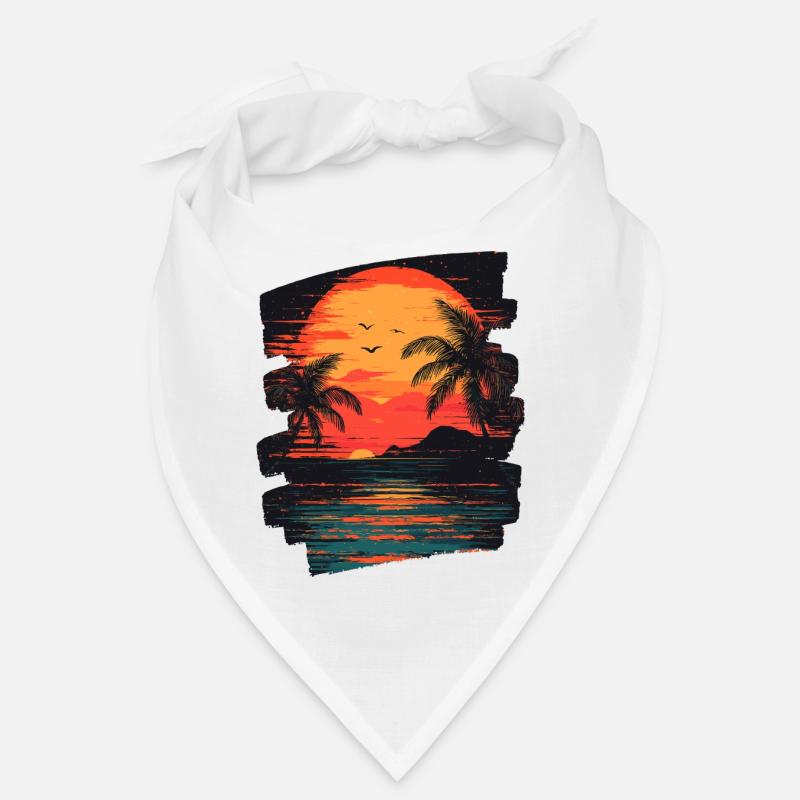 Plage Palmiers Coucher de soleil Été Bandana