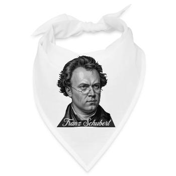 Komponist Franz Schubert Porträt - Bandana - Weiß - Vorne