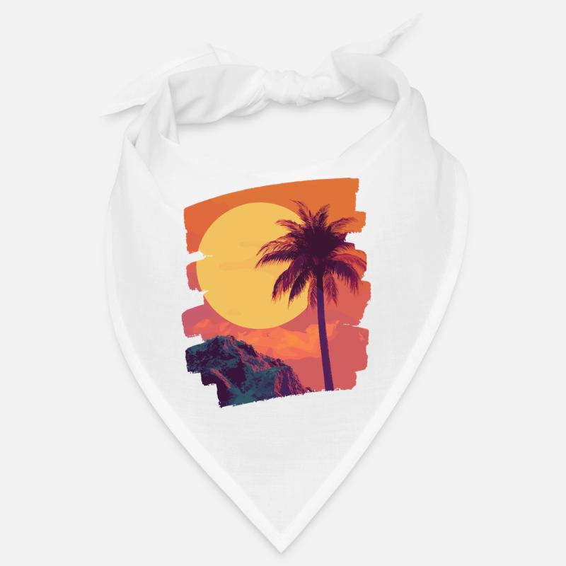 Beach Palm Trees Sunset Summer Bandana