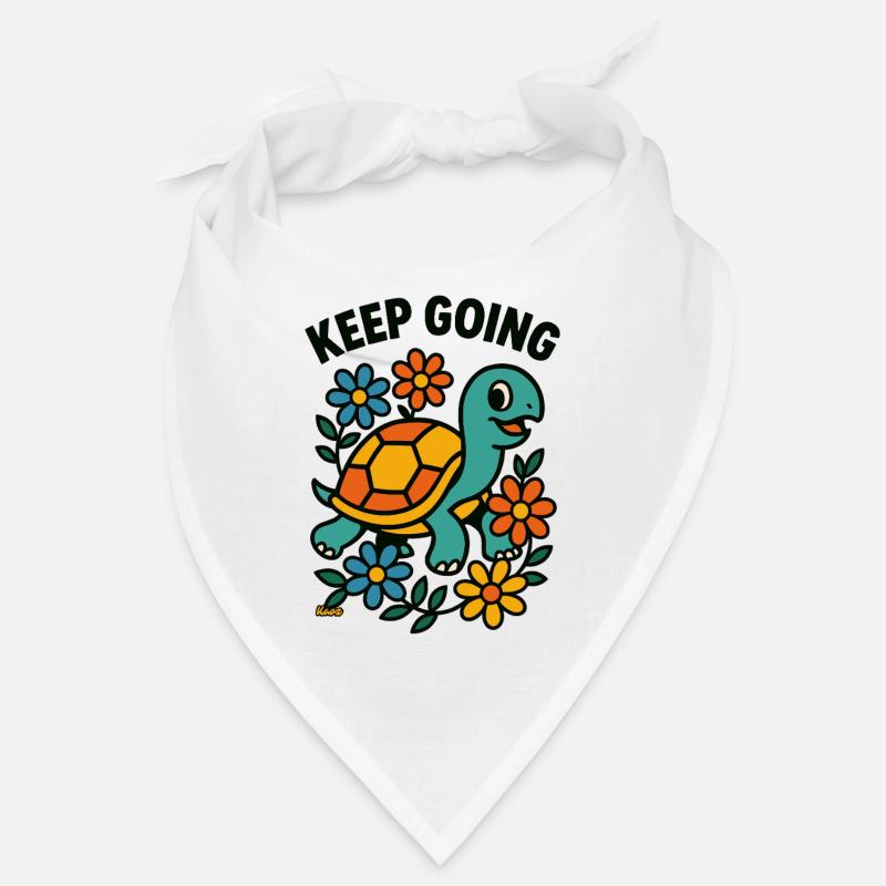 Motivational turtle with flowers Bandana