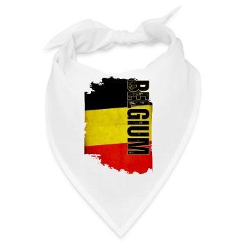 Vertikale belgische Flagge, belgischer Stolz - Bandana - Weiß - Vorne