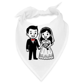 Hochzeit Paar Ehepaar - Bandana - Weiß - Vorne