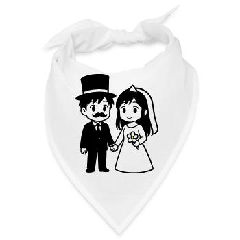 Brautpaar Ehepaar Anime - Bandana - Weiß - Vorne