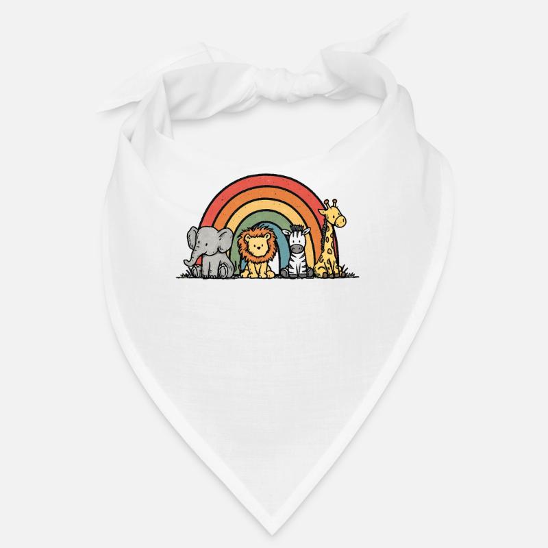 Elefant Löwe Zebra Giraffe Regenbogen Kinder Bandana