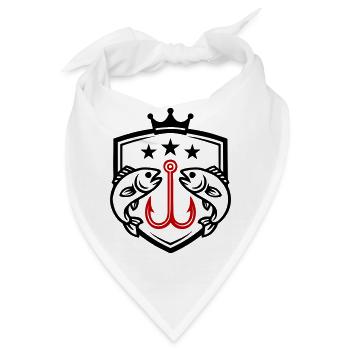 Angelhaken Fische Symbol - Bandana - Weiß - Vorne