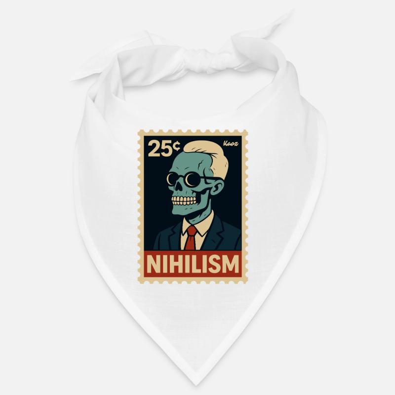 Nihilism Postage Stamp – Skeleton in Suit Bandana