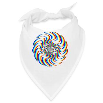Glitch Spirale – Optische Täuschung - Bandana - Weiß - Vorne