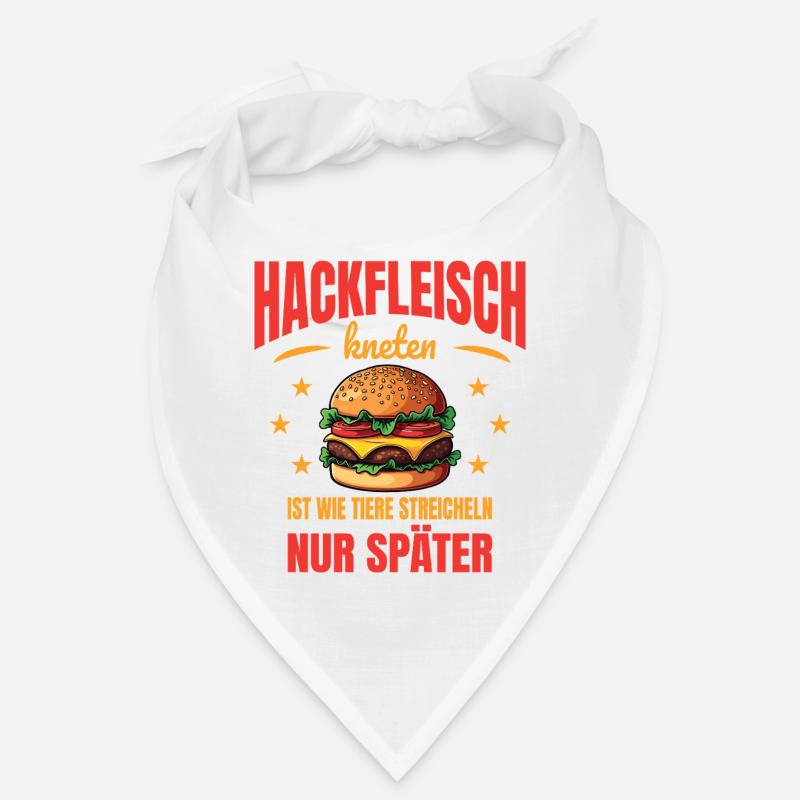 Hackfleisch kneten Tiere Streicheln Metzger Spruch Bandana