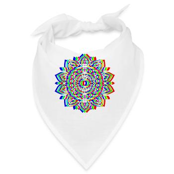 Glitch Mandala – Spirit Design - Bandana - Weiß - Vorne