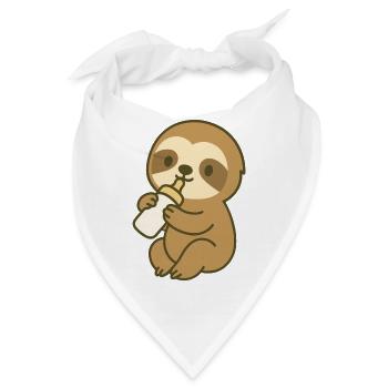 Bottle Time Sloth - Faultier-Baby mit Fläschchen - Bandana - Weiß - Vorne