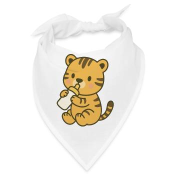 Bottle Baby Tiger - Tiger-Baby mit Fläschchen - Bandana - Weiß - Vorne