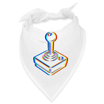 Glitch Joystick – Retro Gaming - Bandana - Weiß - Vorne