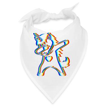 Glitch Dab Einhorn – Trendy Fantasy - Bandana - Weiß - Vorne
