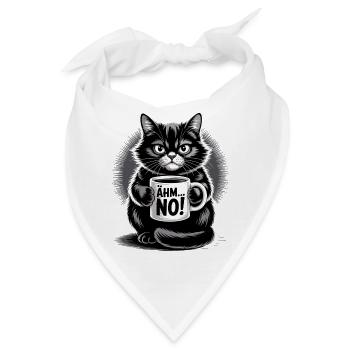 Ähm... No! Katze Mit Kaffee Humor - Bandana - Weiß - Vorne