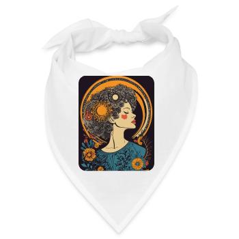 Frauenkopf Blumen Weltfrauentag Kreativ Abstrakte - Bandana - Weiß - Vorne