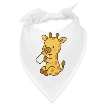Giraffenliebe mit Flasche - Bandana - Weiß - Vorne