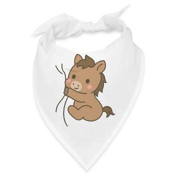 Eingekuschelt Pferdchen - Bandana - Weiß - Vorne