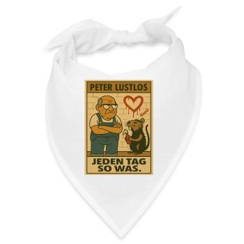 Peter Lustlos – Jeden Tag Street Art - Bandana - Weiß - Vorne