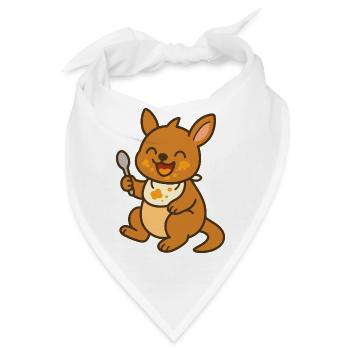 Futtern mit dem Kängurubaby - Bandana - Weiß - Vorne