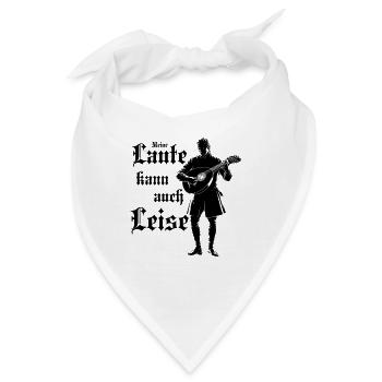 Die Laute kann auch leise - Lautenspieler Barde - Bandana - Weiß - Vorne