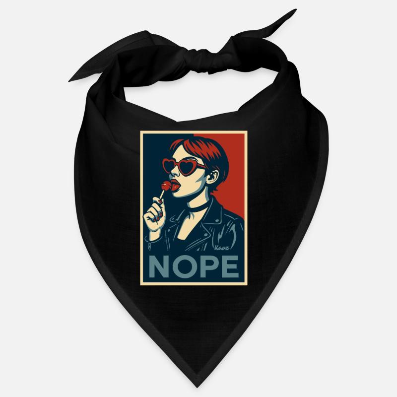 Fille rétro pop art – Affiche de déclaration NOPE Bandana