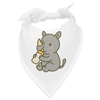 Fläschchen-Nashornbaby - Bandana - Weiß - Vorne