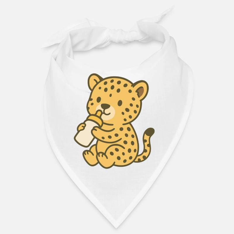 Bébé guépard avec biberon Bandana