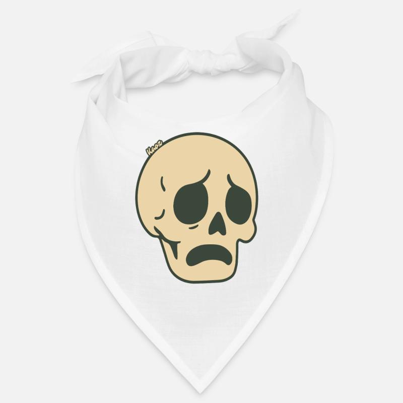 Sad Skull Comic Sticker Design Bandana