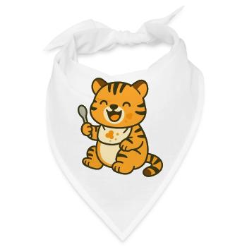 Mahlzeit mit Tigerbaby - Bandana - Weiß - Vorne