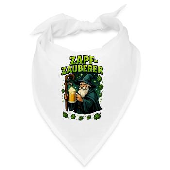 Zapf Zauberer Bier Bierflasche Bierzelt Crew - Bandana - Weiß - Vorne