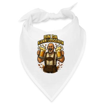 Bier Bierkrug Bierflasche Bierzelt Biergarten - Bandana - Weiß - Vorne
